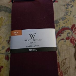 Worthington Burgundy Control Top Tights